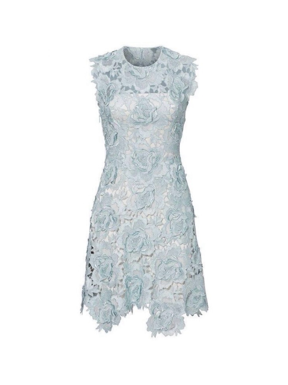 Catherine Deane Fjola Lace Dress in Aqua/Platinum  Size 12
